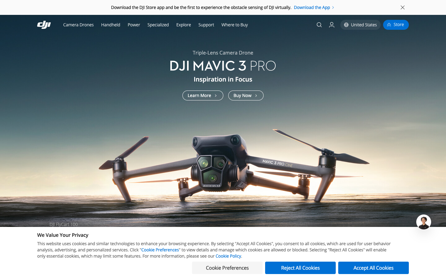DJI homepage hero