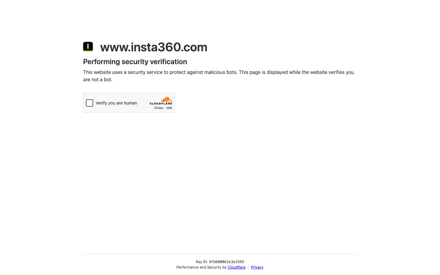 Insta360 — Cloudflare interstitial captured