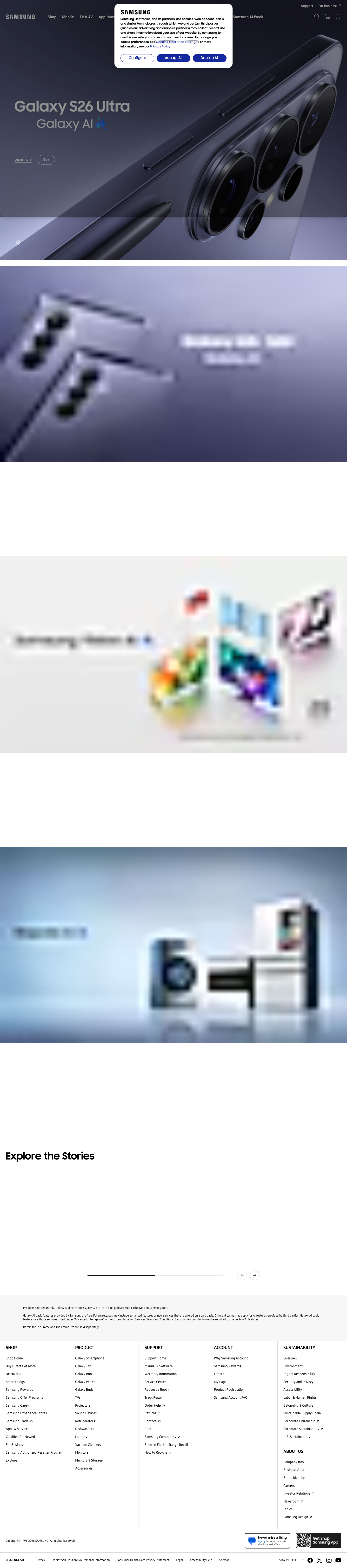 Samsung homepage full