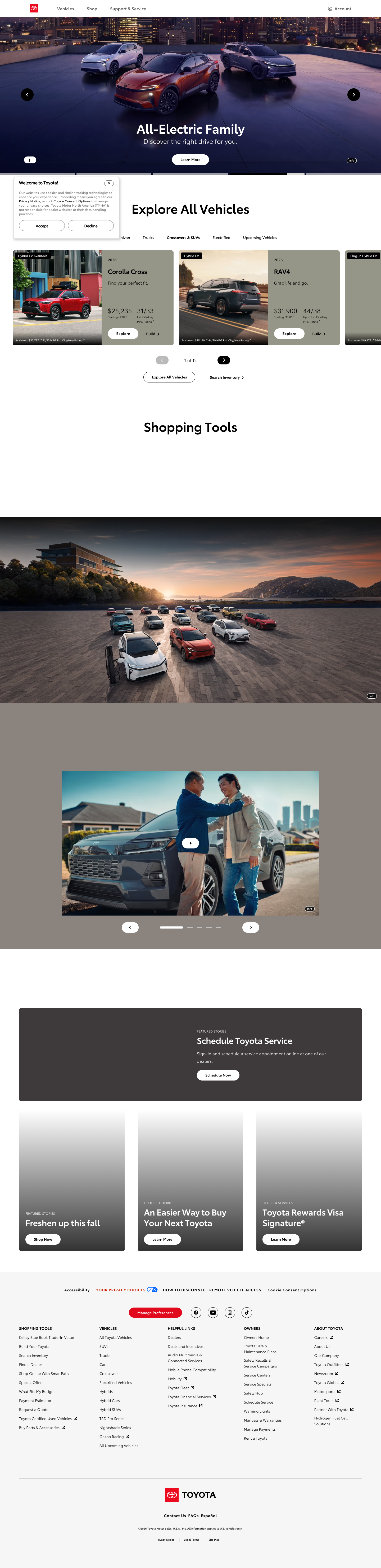 Toyota homepage full